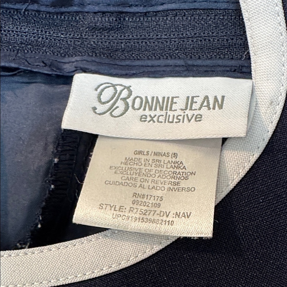 Bonnie Jean Navy and White Striped Formal Dress - Picture 2 of 3
